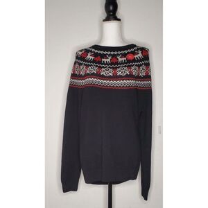 Charter Club Christmas Sweater L Black